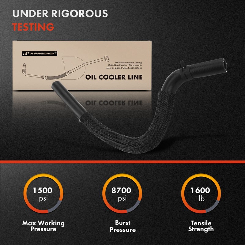 A-Premium Engine Oil Cooler Line Hose Assembly Compatible with Ford