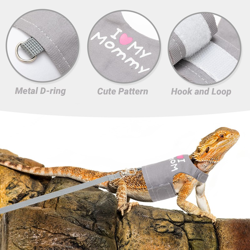 CUSOZWO Bearded Dragon Harness and Leash Set - Cute Lizard