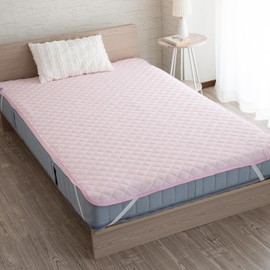 Sylphies Bed Pad, Single, Absorbent, Quick Drying, Antibacterial, Odor Resistant, Towel Cloth, Smooth, Non-Sticky, Sweat Removal, All Seasons, Pile Included, Elastic Band, Crisp Feel, 39.4 x 80.7 inches (100 x 205 cm), Pink