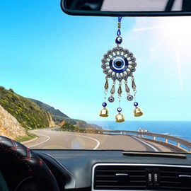 Zingtsing Evil Eye Wall Hanging Decor, Evil Eye Wind Chime, Handcraft Evil Eye Decorative Hanging Ornament for Home Car Backpack Garden