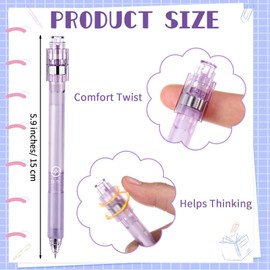 Crtiin 6 Pcs Fidget Spinner Pens for Adults Black Ink Gel Pens with Fidget Ball Stress Relief Anxiety Pen Spinning Pen for School Supplies Office Journaling (Hexagon,Bright Color)