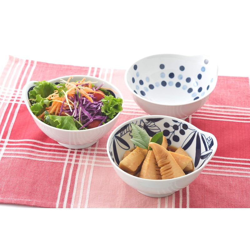 Nishi Nippon Pottery Tableware Bowl Set of 3 Arita Ware