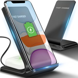 Retoo Induktive Ladestation, Schnelles Kabelloses Ladegerät Qi für Smartphone, Phone 12/11 PRO/X / 13, Wireless Charger Fast 10W, Schnell Drahtloses Handy Ständer handyhalterung, Quick Charge 3.0