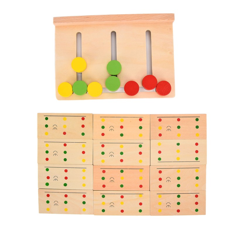 Wooden Slide Puzzle Children Funny Color Sorting Matching Logic Game