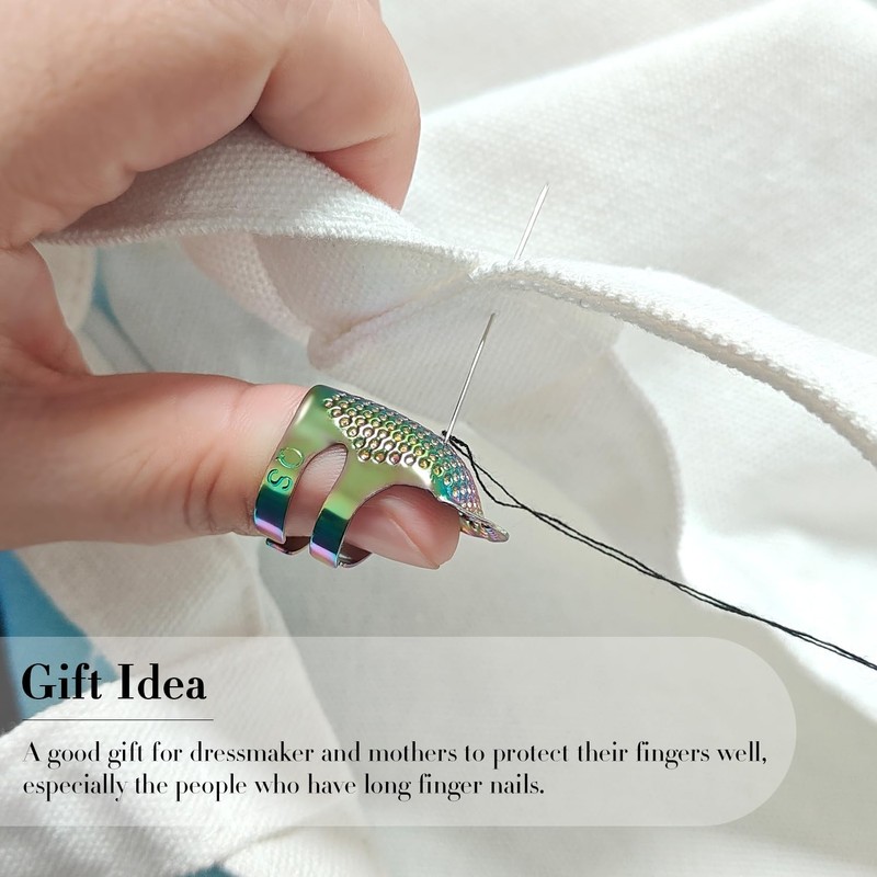 FR 4 Pack (2 Sizes, S/M) Sewing Thimble Finger Protector,