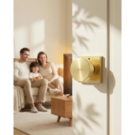 Haidms Gold Door Knobs Interior Privacy, Heavy Duty Square Brushed Gold Interior Door Knobs for Bedroom Bathroom, Brushed Brass Door Knobs (3 Pack)