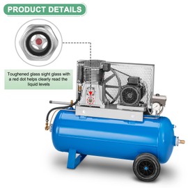 M METERXITY Air Compressor Oil Sight Glass, G3/8 Toughened Glass No Leak Hex Oil Liquid Level Gauge Fittings W O-Ring for Air Compressor/Pump/Tank Sight Plug Window