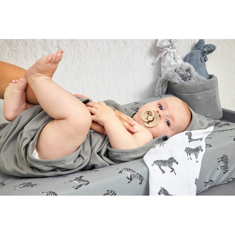Meyco Baby Hooded Towel Cheetah Plain Grey 80 x 80