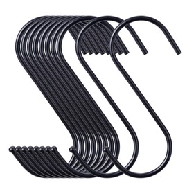 30 Pack Black S Hooks, 3.3 Inch Large S Shaped Hanging Hooks, S Hangers for Kitchen, Office, Bathroom, Garden and Cloakroom