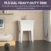 Freestanding Utility Sink with One Handle Black Faucet - 24"