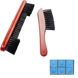 Billiards Pool Table and Rail Brush Set 2Pcs 9” Billiard Pool Table Nylon Bristle Brush Natural Wood Handle Billiards Pool Snooker Accessories Snooker Table Brush Set
