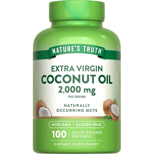 Nature's Truth Cápsulas de aceite de coco 2000 mg -