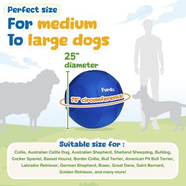 Furdo 25" Herding Ball for Dogs, for Australian Shepherd, for Cattle, for Border Collie, for Blue Heelers & Other Medium to Large Dogs, Herding Dog Ball, Herding Dog Toys, Horse Ball - Blue