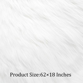 Faux Fur Fabric Shaggy Craft Fur White Fur for Crafts,Gnomes,Costume,Camera Floor,Decoration (Half Yard, White)