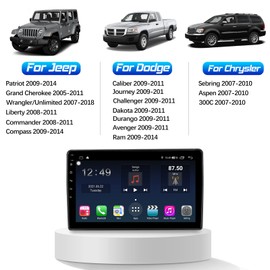 Android Car Stereo, Car Multimedia Player with Apple CarPlay & Android Auto, 10'' HD Touchscreen Car Radio, Bluetooth, USB, SD, AM/FM Receiver, Steering Wheel Control, fits for Jeep/Dodge/Chrysler