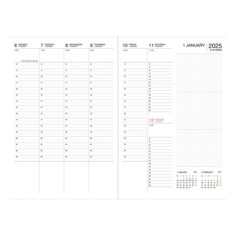 MARK'S 2024/2025 Pocket Diary A5 Vertical Storage It // Black: