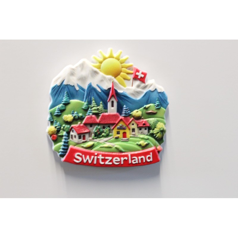 3D -SWITZERLAND ZURICH ALPS Fridge Magnet City Souvenir Travel Memory