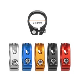 sourcing map 2pcs Bike Seat Post Clamp 31.8mm Clip Aluminum Alloy Bicycle Locking Seat Post Ring with M4 Hex Screw for 27.2 to 28.6mm Bicycle Mountain Road Bike Tube, Black
