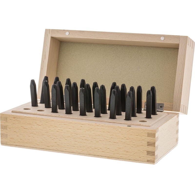 Greek Alphabet Stamp Set with Box, 24 Stamps, 2.5 Millimeters