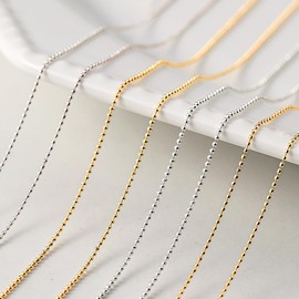 Nail Parts, Nail Chain, 4 Pieces, 4 Types, 20.9 inches (50 cm), Extra Fine Ball Chain, Cuttable 0.03 inches (0.8 + 1 mm), Nail Decoration Parts, Nail Art, Nail Art, DIY, Crafts, Fashion, Ornaments,
