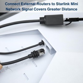 Steinwhale Ethernet Adapter for Starlink Standard/Gen 3 and Mini, Waterproof Barrel Jack, 24AWG CAT5E 1000Mbps Data Transfer, Cold & Heat Resistant, Easy Installation