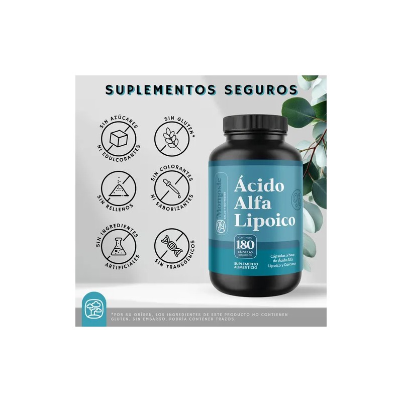Ácido Alfa Lipóico (ala) 600mg Con Curcuma 180 Cáps Momosie