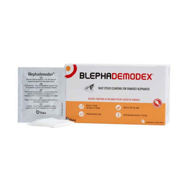 BLEPHADEMODEX Blephademodex Preservative Free Daily Eyelid Wipes | For Symptoms