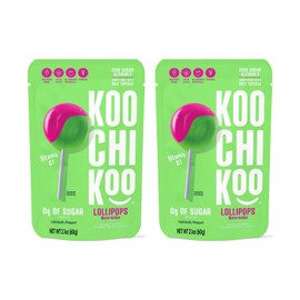 Koochikoo Sugar Free Organic Lollipops with Vitamin C, Watermelon 10 Count (Pack of 2)