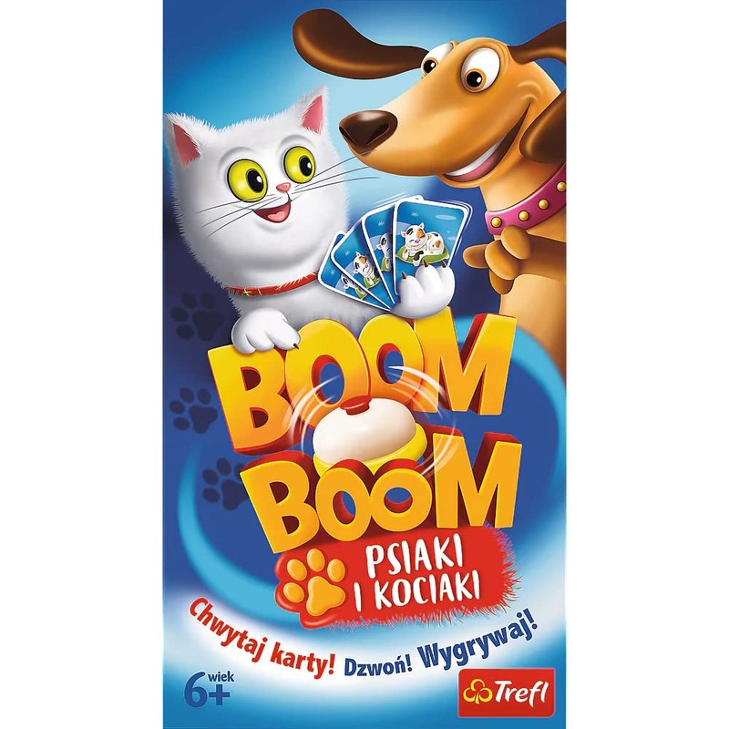 Trefl Boom Boom Birds and Kittens, Dynamic Family Card Game,