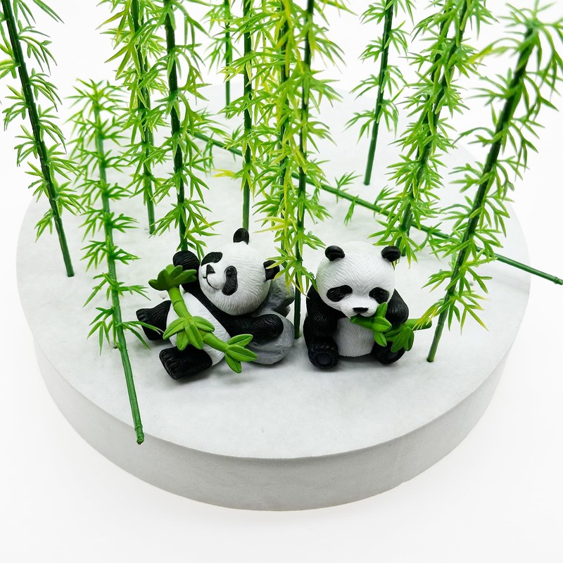 Attuslla Model Miniature Bamboo Trees, Green Plastic Bamboo Trees for