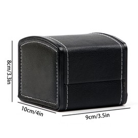 Dokeno Watch Box, PU Leather Watch Box with Removable Cushion, Single Watch Case, Watch Gift Box, Watch Box for Watches, Jewellery, Pendant, Necklace, Bracelets, Men and Women (Black)