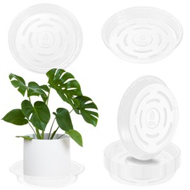Plant Saucer 30 Pack Plant Trays for Pots 10 Inch Plastic Plant Saucers for Outdoors and Indoors Clear Drip Trays for Potted Plants Flower Pot Plates to Catch Water Plant Drainage Dishes No Holes