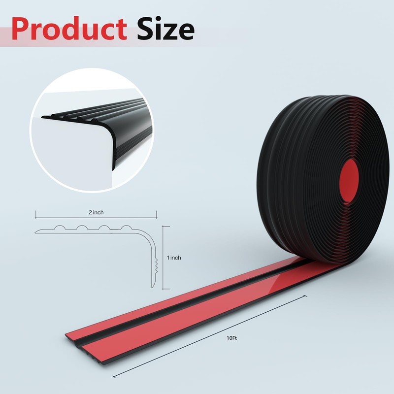10Ft Stair Nosing Stair Edge Trim, Stair Nose, Non-Slip Self