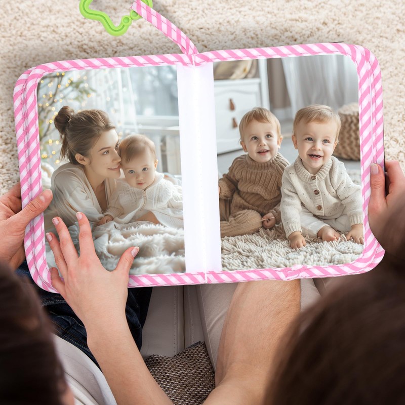 Baby Photo Albums, Soft Polyester Baby Album Photo Book Holds