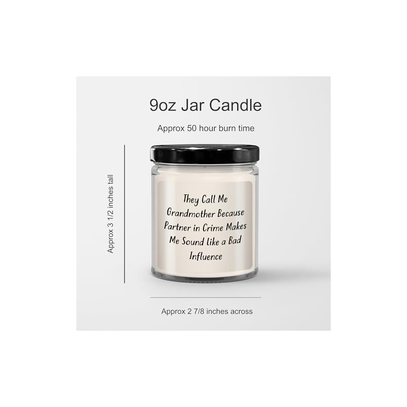 Grandmother Gifts: Funny Grandma Soy Candle for Her - 9oz