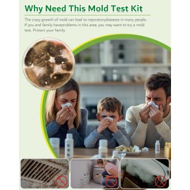 Mold Test Kit for Home, 8 Detection Tests for HVAC, Surfaces & Indoor Air Quality, DIY Black Home Mold Detector Testing kit, Identification Guide & Free Lab Analysis Included