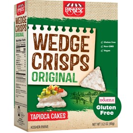 DOUzzle DOUzzle Passover Treats, Gluten Free Crackers, Wedge Crisps Original Tapioca Cakes (Pack of 1) Non Gebrokts Kosher for Passover Snack Food - Non GMO, Vegan - Rice Cakes Alternative