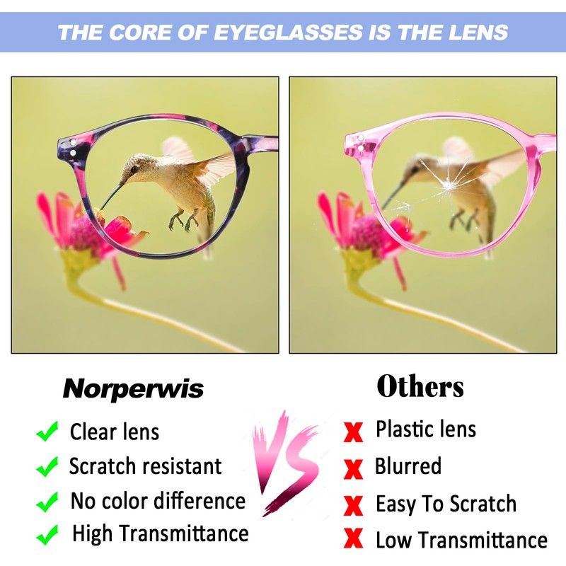 NORPERWIS 5 Pairs Reading Glasses - Standard Fit Spring Hinge