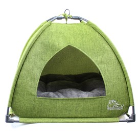 Winsterch Green Cat Bed - Indoor/Outdoor Cat Cave, Kitten Bed, Warm Enclosed Tent (18.5'' x 18.5'' x 15.8'', Green)