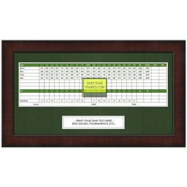 8x15 Mahogany Color Golf Scorecard Frame, Moulding brn-002, Green Mat (Holds up to Approx. 5x12 Card); Card not Included