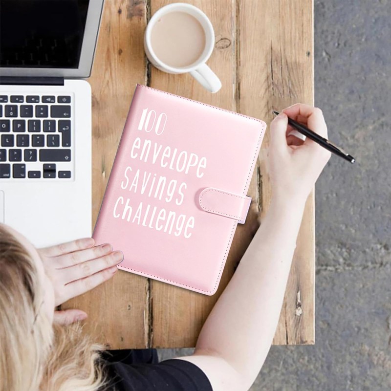 ZALHIN Budget Binder A5 (Pink) - Saving Challenge for Budget