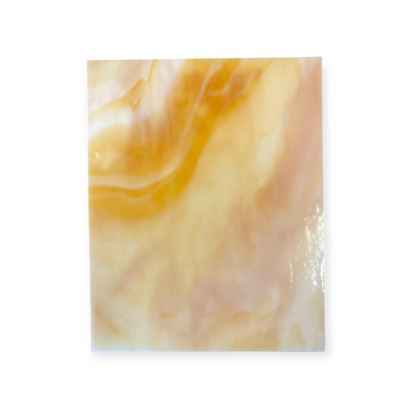 Wissmach Stained Glass Sheet : Light Amber, Wisspy Opal by