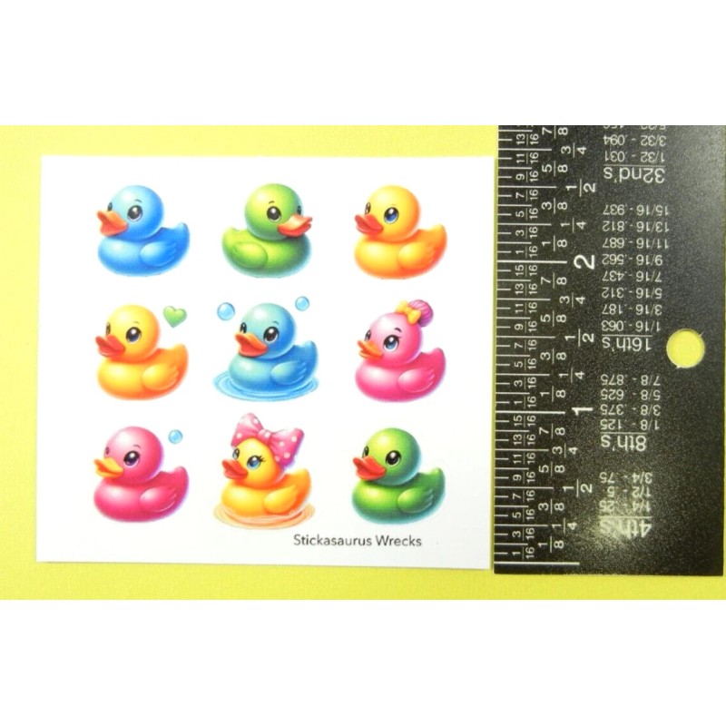 Stickasaurus Wrecks Rubber Ducks Mini Sticker Sheet