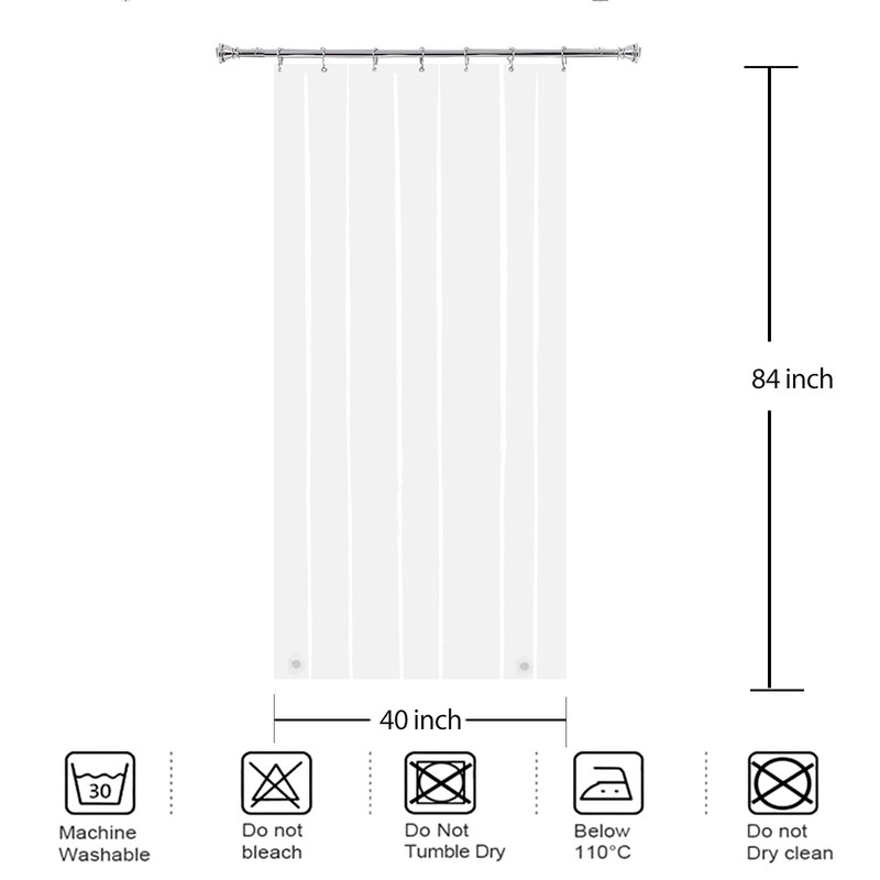 YISURE RV Camper Shower Curtain Liner 40x84'', Small Stall Peva