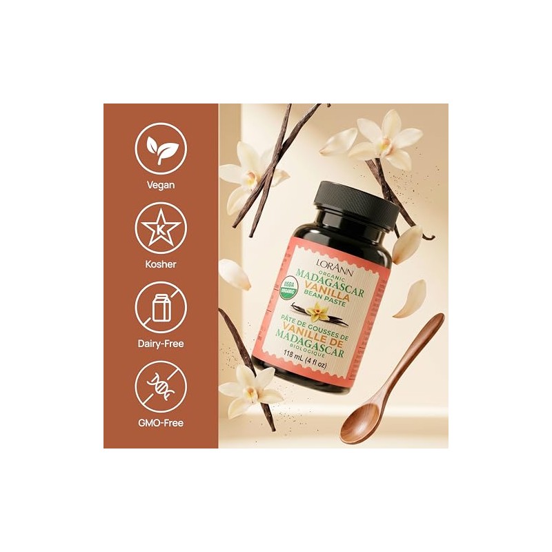LorAnn Oils Pasta de vainilla natural Madagascar 16 onzas