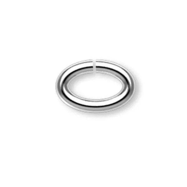 Platinum Jump Ring, 100 Silver Plated Brass 6x4mm Oval 20
