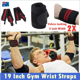 OZSTOCK® Gym Training Wrist Weight Lifting Support Bar Straps Wraps Bodybuilding Gloves