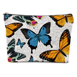 XFN Butterfly Makeup Bag, Butterfly Gifts Cosmetic Bag Butterflies Travel Pouch, Butterfly Stuff for Women Girls Daughter Sisters Coworker Friends Bestie Friendship Graduation Birthday Gifts