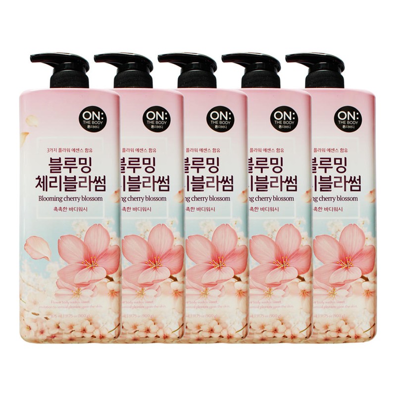 LG 엘지 온더바디 바디워시 블루밍 체리블라썸 900g 5개 LG On