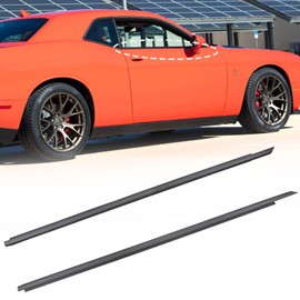 Dtomi Front Door Window Belt Molding Weatherstrip Left and Right Compatible with Dodge Vehicle Challenger 2008-2016 2Door Replace# 55399122AG 55399123AG